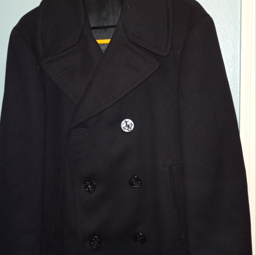 Men wool peacoat